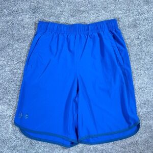 Under Armour Shorts Mens M Blue Performance Elastic Waist Stretch Running #AB460